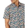 imageAmazon Essentials Mens RegularFit ShortSleeve Print ShirtNavy Peach Pineapple Print