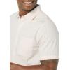 imageAmazon Essentials Mens SlimFit ShortSleeve Poplin ShirtBeige Pink Double Stripe