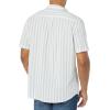 imageAmazon Essentials Mens SlimFit ShortSleeve Poplin ShirtBlue Grey White Stripe