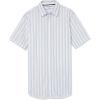 imageAmazon Essentials Mens SlimFit ShortSleeve Poplin ShirtBlue Grey White Stripe