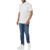 imageAmazon Essentials Mens SlimFit ShortSleeve Poplin ShirtBlue Grey White Stripe