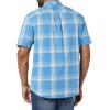 imageAmazon Essentials Mens SlimFit ShortSleeve Poplin ShirtLight Blue Orange Plaid