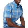 imageAmazon Essentials Mens SlimFit ShortSleeve Poplin ShirtLight Blue Orange Plaid