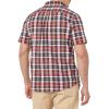 imageAmazon Essentials Mens SlimFit ShortSleeve Poplin ShirtNavy Red White Plaid