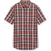 imageAmazon Essentials Mens SlimFit ShortSleeve Poplin ShirtNavy Red White Plaid