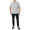 imageAmazon Essentials Mens SlimFit ShortSleeve Poplin ShirtNavy White Plaid