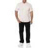 imageAmazon Essentials Mens SlimFit ShortSleeve Poplin ShirtPink Double Stripe
