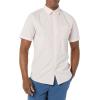 imageAmazon Essentials Mens SlimFit ShortSleeve Poplin ShirtPink Double Stripe