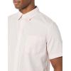 imageAmazon Essentials Mens SlimFit ShortSleeve Poplin ShirtPink Double Stripe