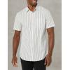 imageAmazon Essentials Mens SlimFit ShortSleeve Poplin ShirtPink Teal Blue Stripe