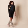 imageAmazon Essentials Womens LongSleeve Turtleneck Available in Plus SizeBlack White Tossed Leaf