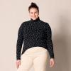 imageAmazon Essentials Womens LongSleeve Turtleneck Available in Plus SizeBlack White Tossed Leaf