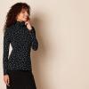 imageAmazon Essentials Womens LongSleeve Turtleneck Available in Plus SizeBlack White Tossed Leaf