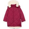 imageAmazon Essentials Girls and Toddlers Long Quilted Cocoon Puffer CoatEcru Raspberry Red Shearling