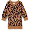 imageAmazon Essentials Girls and Toddlers Raglan Sweater DressCamel Leopard