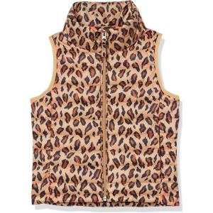 imageAmazon Essentials Girls and Toddlers Lightweight WaterResistant Packable Puffer VestLight Rose Cheetah Print