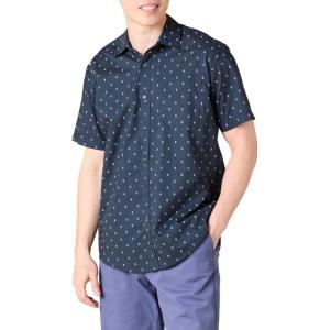 imageAmazon Essentials Mens RegularFit ShortSleeve Print ShirtNavy White Anchor Print