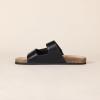 imageAmazon Essentials Mens Adjustable Faux Cork Slide SandalsBlack