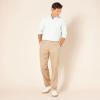 imageAmazon Essentials Mens ClassicFit ExpandableWaist FlatFront Dress PantKhaki Brown