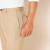 imageAmazon Essentials Mens ClassicFit ExpandableWaist FlatFront Dress PantKhaki Brown
