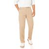 imageAmazon Essentials Mens ClassicFit ExpandableWaist FlatFront Dress PantKhaki Brown