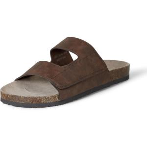 imageAmazon Essentials Mens Adjustable Faux Cork Slide SandalsBrown