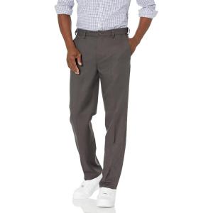 imageAmazon Essentials Mens ClassicFit ExpandableWaist FlatFront Dress PantDark Grey
