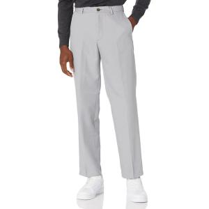 imageAmazon Essentials Mens ClassicFit ExpandableWaist FlatFront Dress PantLight Grey