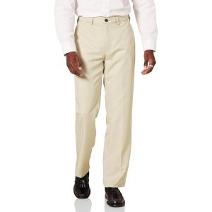 imageAmazon Essentials Mens ClassicFit ExpandableWaist FlatFront Dress PantStone