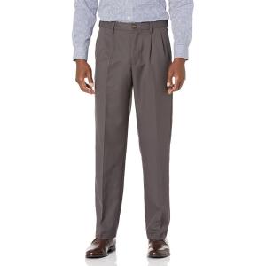 imageAmazon Essentials Mens ClassicFit ExpandableWaist Pleated Dress PantDark Grey