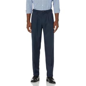 imageAmazon Essentials Mens ClassicFit ExpandableWaist Pleated Dress PantNavy