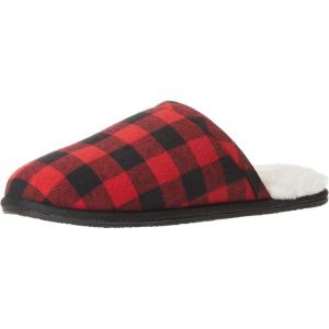 imageAmazon Essentials Mens Cozy SlipperBlack Red Buffalo Check