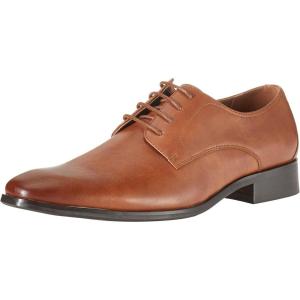 imageAmazon Essentials Mens Derby ShoeBlack Dark Caramel Faux Leather