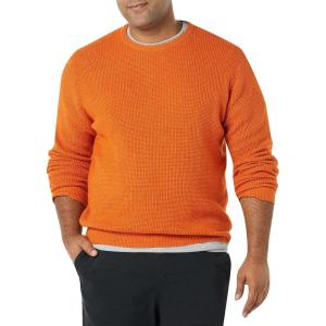 imageAmazon Essentials Mens LongSleeve Soft Touch Waffle Stitch Crewneck SweaterOrange