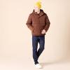 imageAmazon Essentials Mens Anorak Hooded QuarterZip Puffer CoatDeep Brown