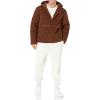 imageAmazon Essentials Mens Anorak Hooded QuarterZip Puffer CoatDeep Brown