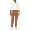 imageAmazon Essentials Mens ClassicFit WrinkleResistant FlatFront Chino Pant Available in Big ampamp TallDark Khaki Brown