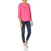 imageAmazon Essentials Womens 34 Sleeve Button Popover ShirtHot Pink
