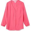 imageAmazon Essentials Womens 34 Sleeve Button Popover ShirtHot Pink