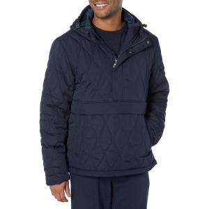 imageAmazon Essentials Mens Anorak Hooded QuarterZip Puffer CoatNavy
