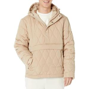 imageAmazon Essentials Mens Anorak Hooded QuarterZip Puffer CoatTan