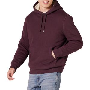 imageAmazon Essentials Mens Hoodies SherpaLined PulloverBurgundy