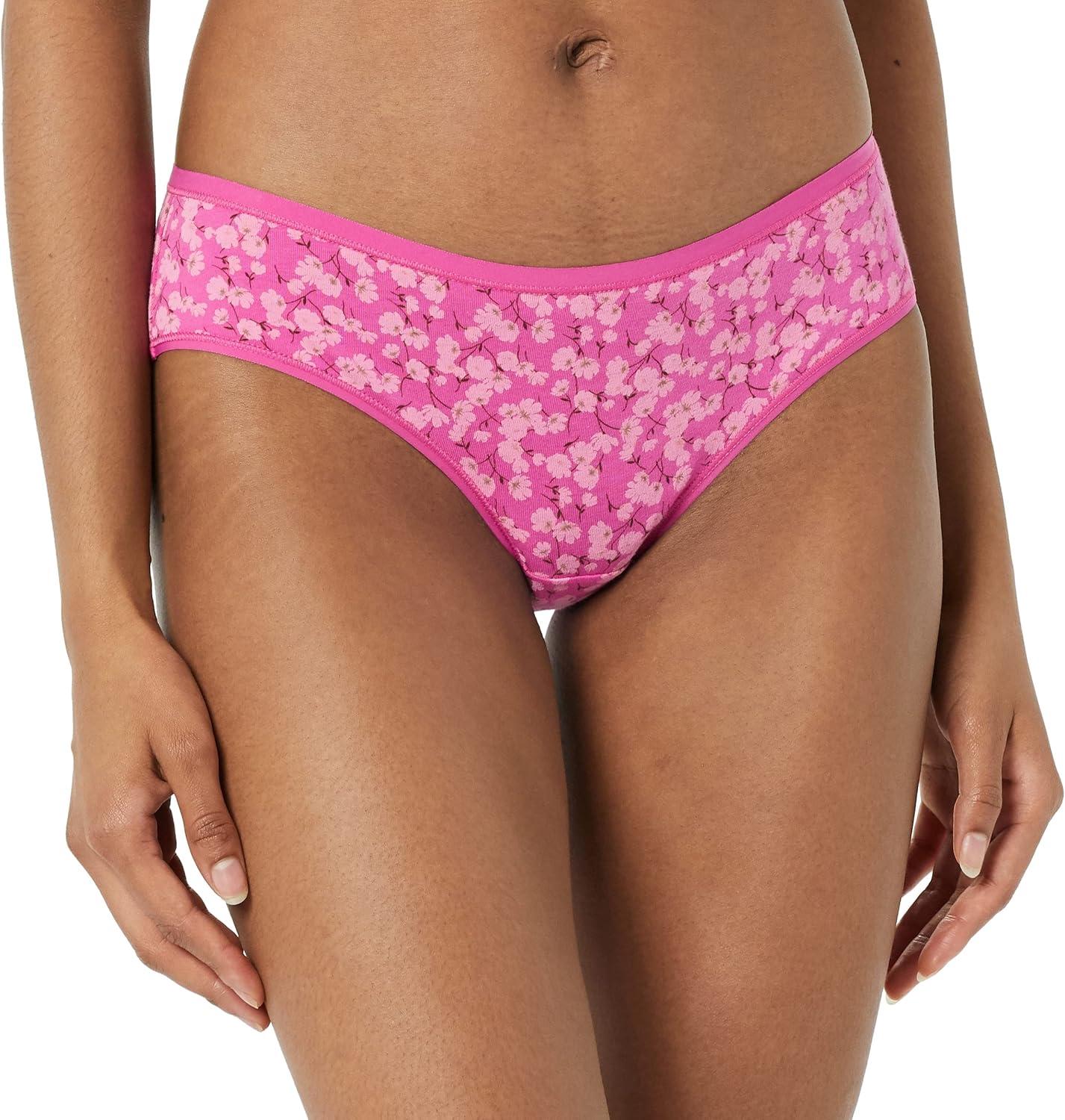 imageAmazon Essentials Womens Cotton Hipster Underwear Available in Plus Size Pack of 6MulticolorDitsy FloralDotsFloral