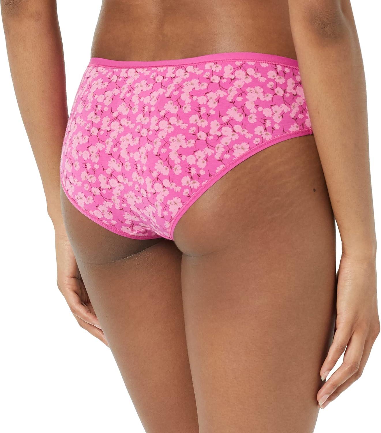 imageAmazon Essentials Womens Cotton Hipster Underwear Available in Plus Size Pack of 6MulticolorDitsy FloralDotsFloral
