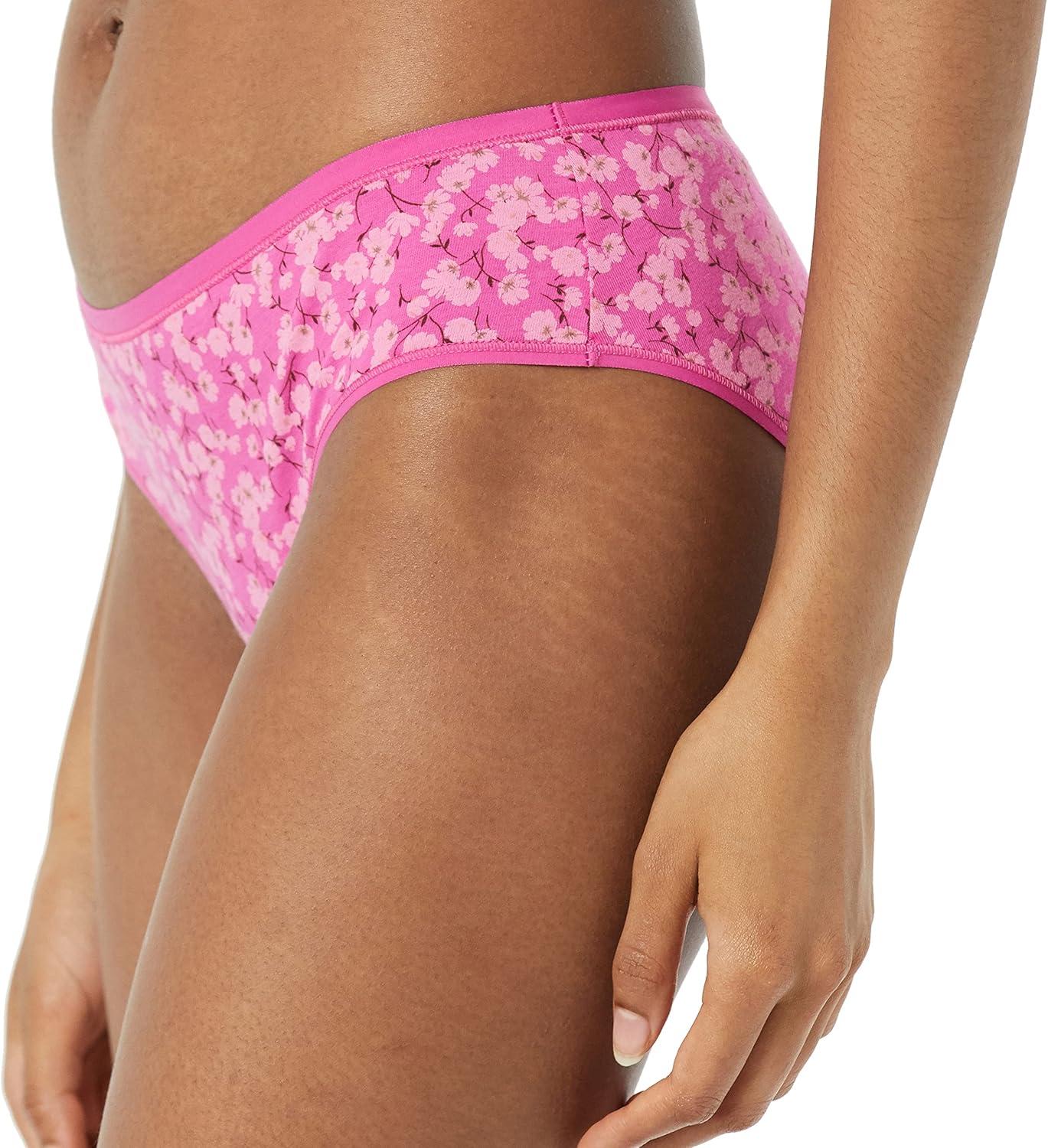 imageAmazon Essentials Womens Cotton Hipster Underwear Available in Plus Size Pack of 6MulticolorDitsy FloralDotsFloral