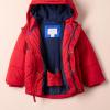 imageAmazon Essentials Babies Toddlers and Boys Heavyweight Hooded Puffer JacketNavy Red Color Block