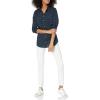imageAmazon Essentials Womens ClassicFit LongSleeve ButtonDown Poplin ShirtNavy White Dots