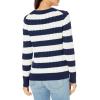 imageAmazon Essentials Womens Fisherman Cable LongSleeve Crewneck Sweater Available in Plus SizeNavy White Rugby Stripe