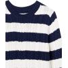 imageAmazon Essentials Womens Fisherman Cable LongSleeve Crewneck Sweater Available in Plus SizeNavy White Rugby Stripe