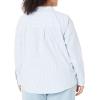 imageAmazon Essentials Womens Long Sleeve Button Down Stretch Oxford Shirt Available in Plus SizeBlue White Vertical Stripe